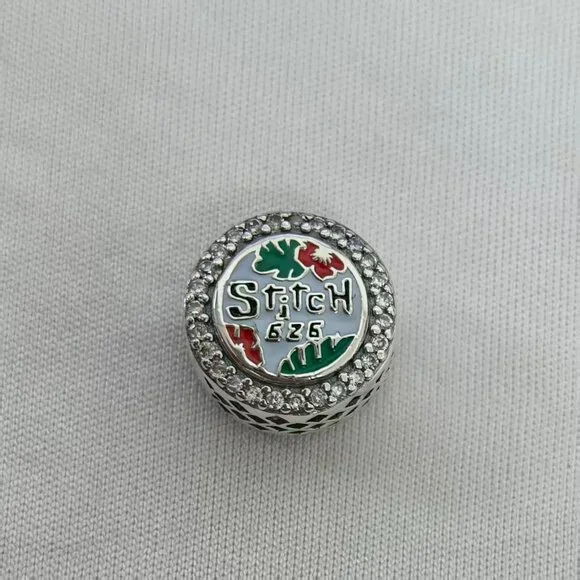 Pandora DISNEYLAND PARIS Stitch button Charm, S925 Silver Jewelry - Picture 2 of 4